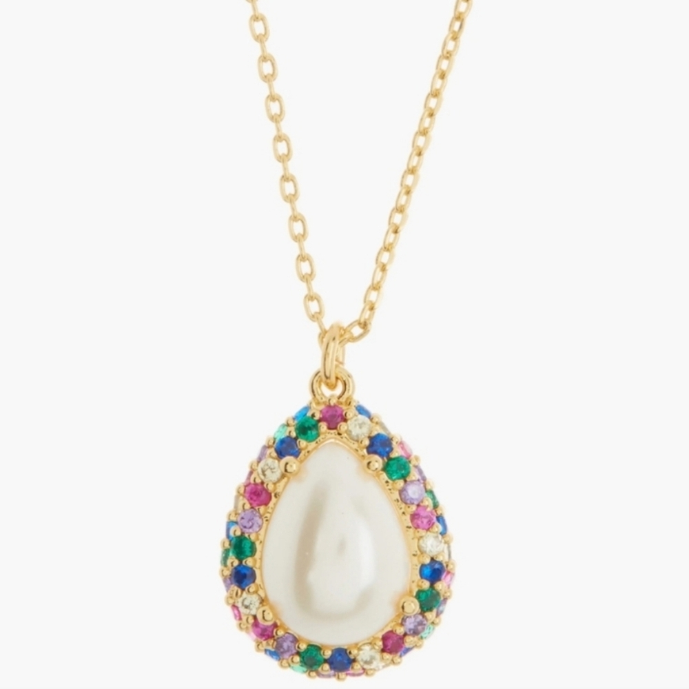 Kate Spade Brilliant Statements Pave Halo Pendant Necklace